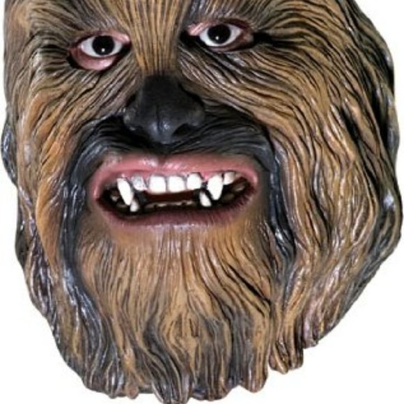 DELUXE CHEWBACCA MASK VINYL STAR WARS COVERS 3/4 HEAD NWT CHILD ADULT HA… - Picture 1 of 2
